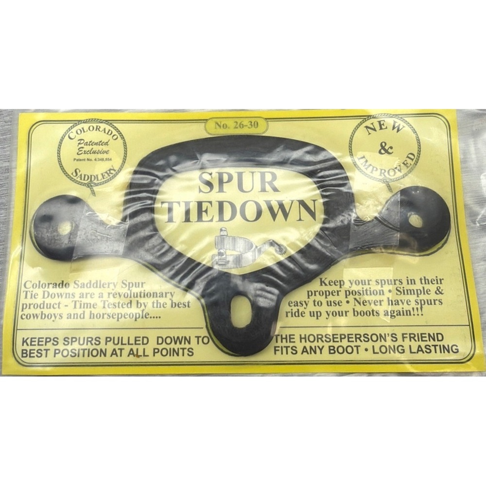Colorado Saddlery Spur Tie Downs Black Synthetic Rubber No. 26-30 Fits Any Boot